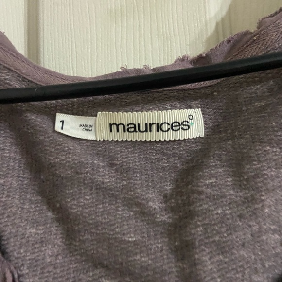 Maurice's sweater purple with gemstones distress collar - Picture 2 of 2